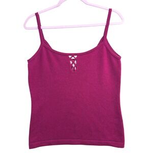 Vintage St. John S Cashmere Knit Top Cut Out Pink Luxury Designer Marie Gray Y2K